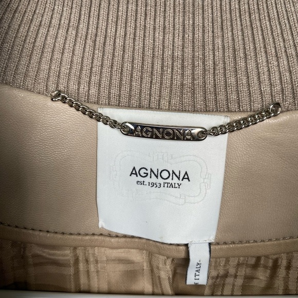 Agnona Women’s Grey Lamb Fur Bomber Jacket — Size 40 (Italy / EU 40) - Picture 7 of 10
